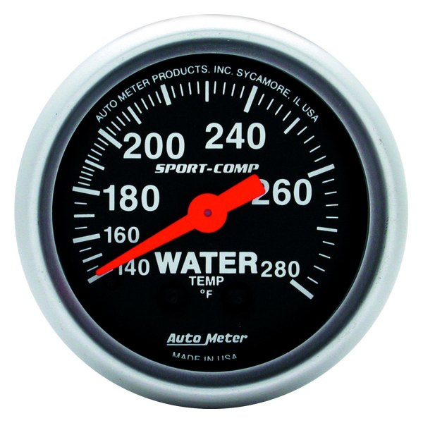 Auto Meter® - Sport-Comp Series 2-1/16" Water Temperature Gauge, 140-280 F