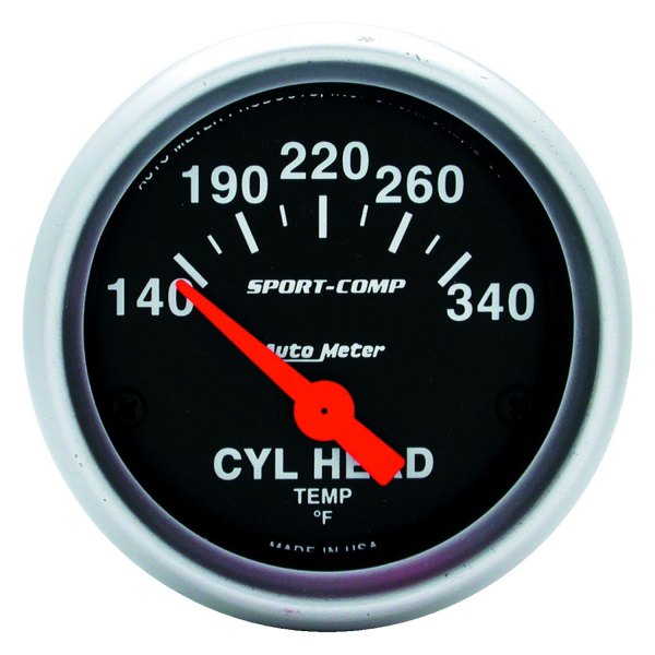 Auto Meter® - Sport-Comp Series 2-1/16" Cylinder Head Temperature Gauge, 140-340 F