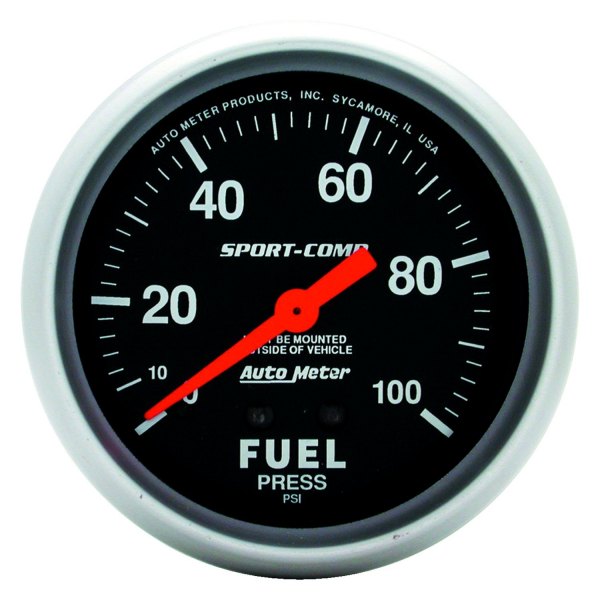 Auto Meter® - Sport-Comp Series 2-5/8" Fuel Pressure Gauge, 0-100 PSI