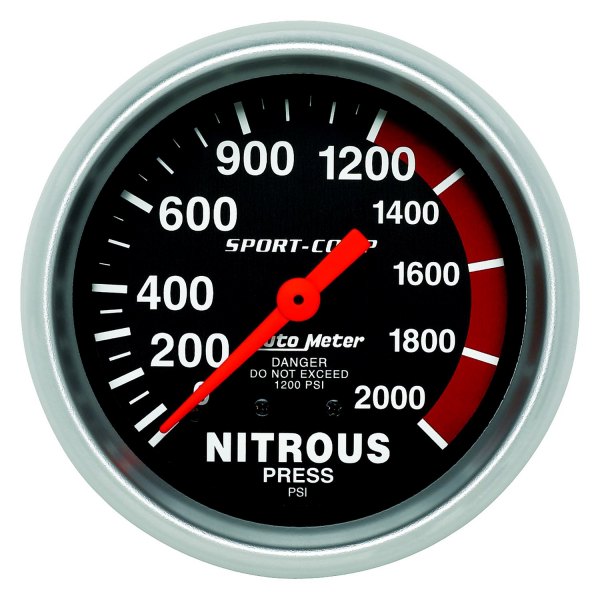 Auto Meter® - Sport-Comp Series 2-5/8" Nitrous Pressure Gauge, 0-2000 PSI