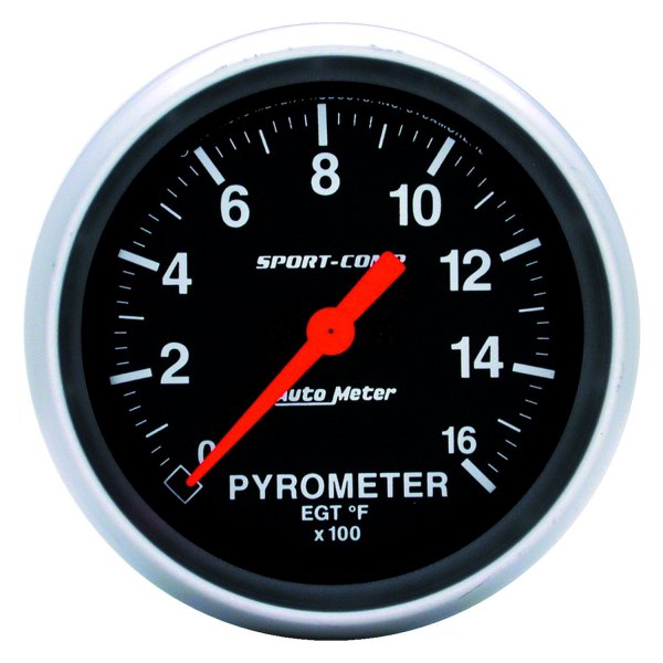 Auto Meter® - Sport-Comp Series 2-5/8" EGT Pyrometer Gauge, 0-1600 F