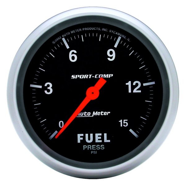 Auto Meter® - Sport-Comp Series 2-5/8" Fuel Pressure Gauge, 0-15 PSI
