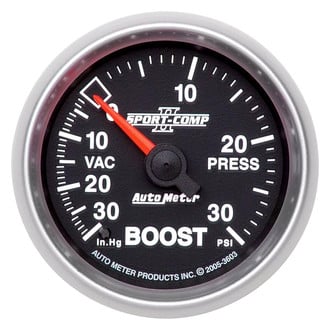Auto Meter® 3603 - Sport-Comp II Series 2-1/16" Boost/Vacuum Gauge, 30 In Hg/30 PSI