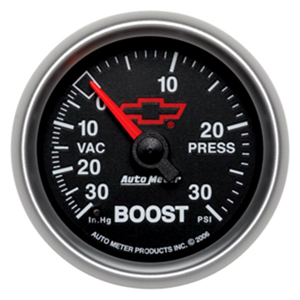 Auto Meter® - GM Black Series 2-1/16" Boost/Vacuum Gauge, 30 In Hg/30 PSI