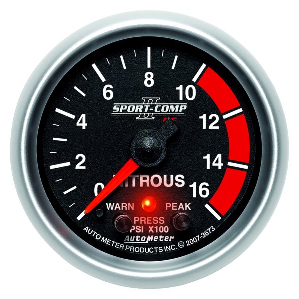 Auto Meter® - Sport-Comp II Series 2-1/16" Nitrous Pressure Gauge, 0-1600 PSI