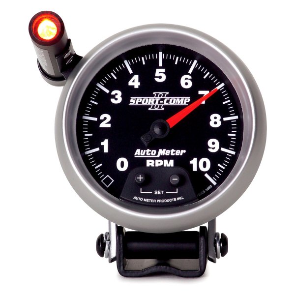 Auto Meter® - Sport-Comp II Series 3-3/4" Pedestal Tachometer Gauge with External Quick-Lite, 0-10,000 RPM