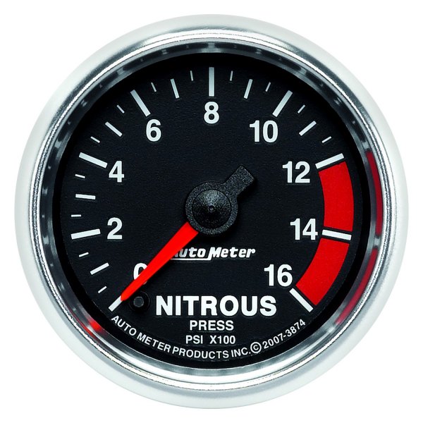 Auto Meter® - GS Series 2-1/16" Nitrous Pressure Gauge, 0-1600 PSI