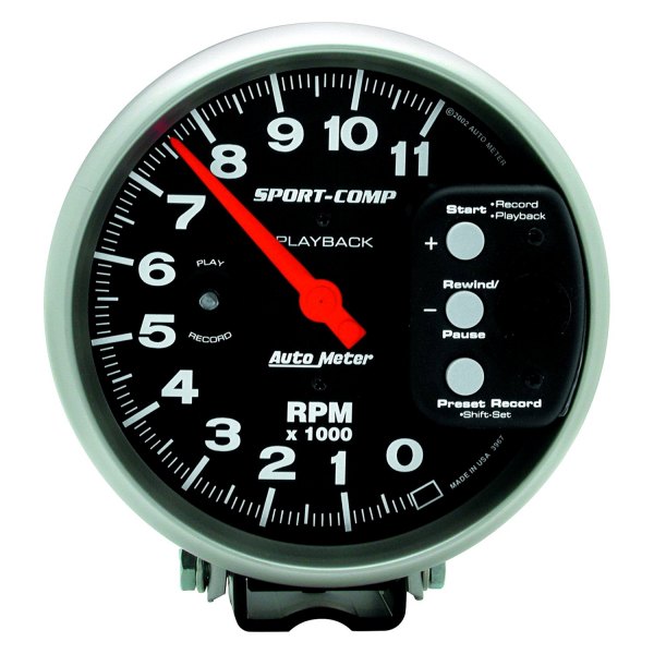 Auto Meter® - Sport-Comp Series 5" Pedestal Tachometer Gauge, 0-11,000 RPM