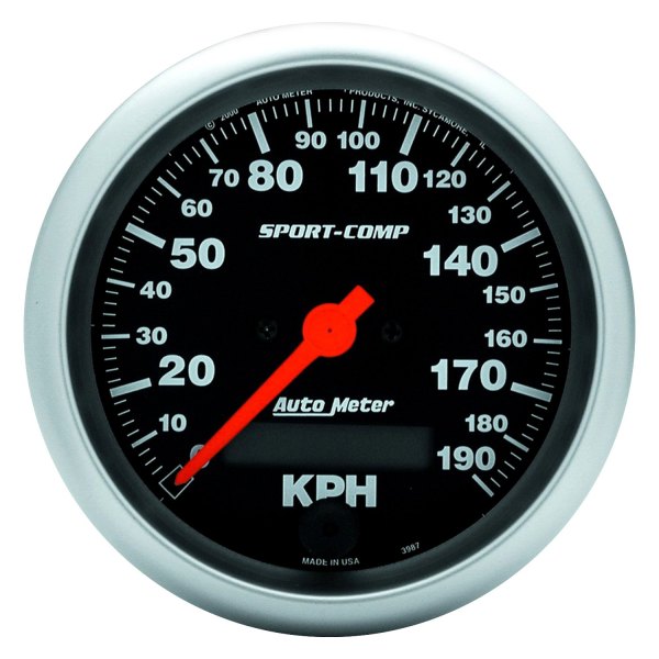 Auto Meter® - Sport-Comp Series 3-3/8" Speedometer Gauge, 0-190 KPH