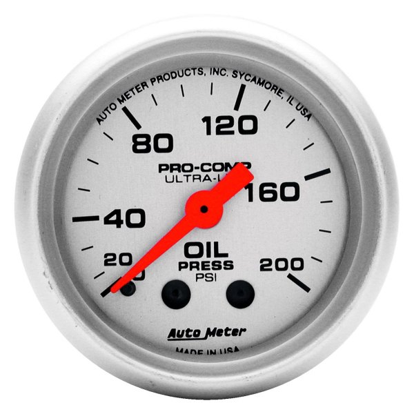 Auto Meter® - Ultra-Lite Series 2-1/16" Oil Pressure Gauge, 0-200 PSI