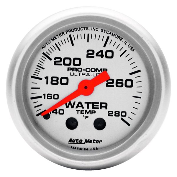 Auto Meter® - Ultra-Lite Series 2-1/16" Water Temperature Gauge, 140-280 F