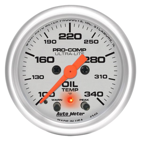 Auto Meter® - Ultra-Lite Series 2-1/16" Oil Temperature Gauge, 100-340 F