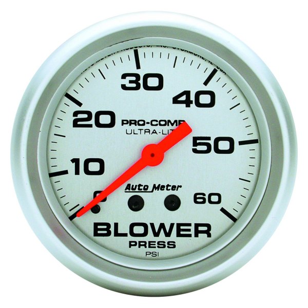 Auto Meter® - Ultra-Lite Series 2-5/8" Blower Pressure Gauge, 0-60 PSI, Silver