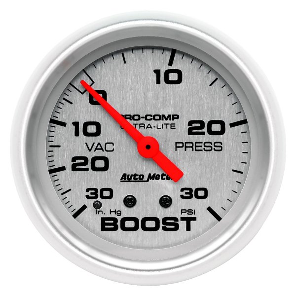 Auto Meter® - Ultra-Lite Series 2-5/8" Boost/Vacuum Gauge, 30 In Hg/30 PSI