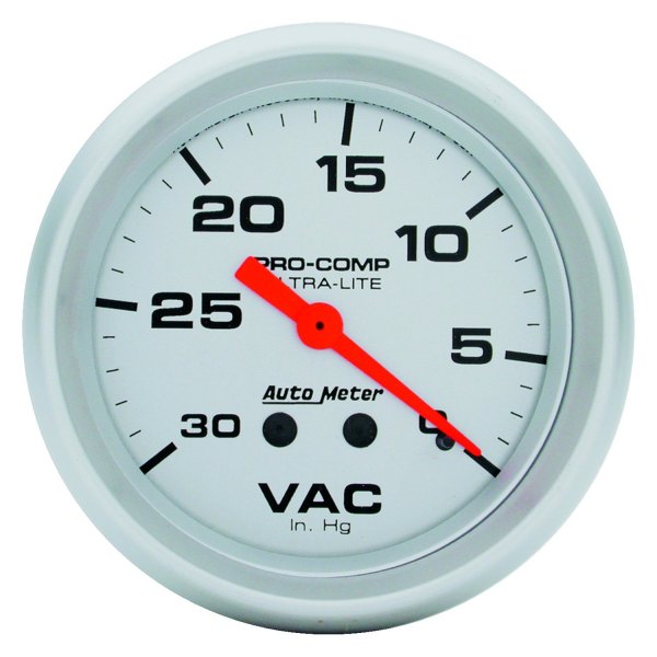 Auto Meter® - Ultra-Lite Series 2-5/8" Vacuum Gauge, 0-30 In Hg