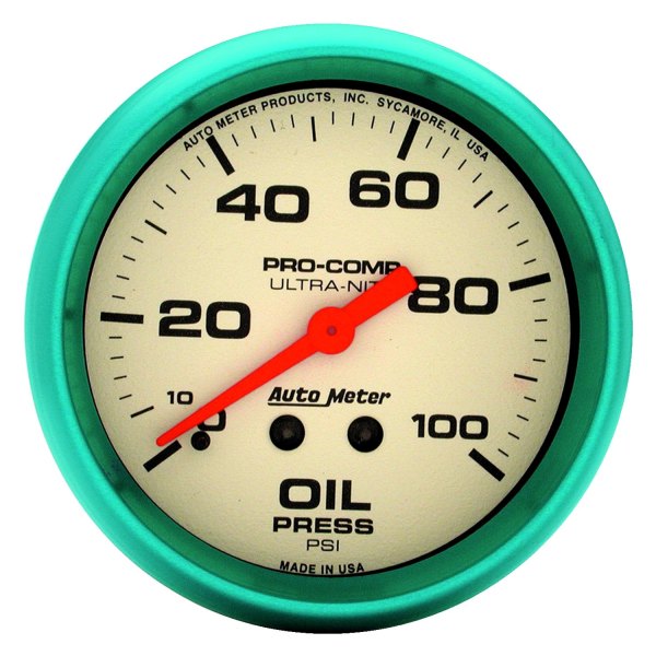 Auto Meter® - Ultra-Nite Series 2-5/8" Oil Pressure Gauge, 0-100 PSI