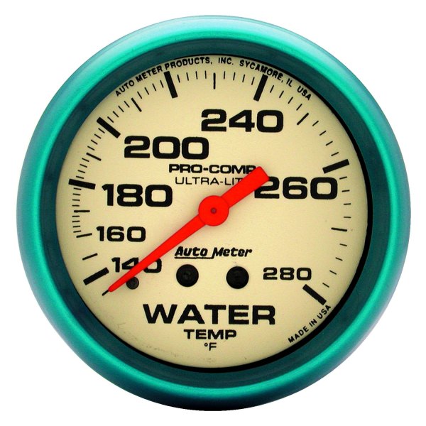 Auto Meter® - Ultra-Nite Series 2-5/8" Water Temperature Gauge, 140-280 F