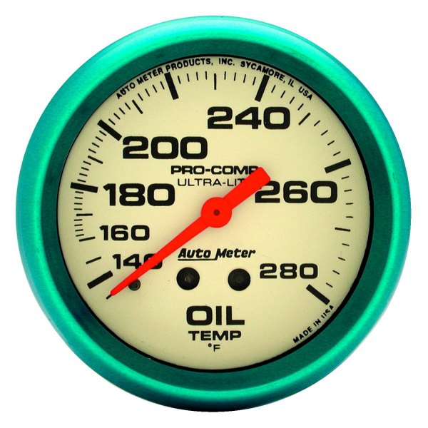 Auto Meter® - Ultra-Nite Series 2-5/8" Oil Temperature Gauge, 140-280 F