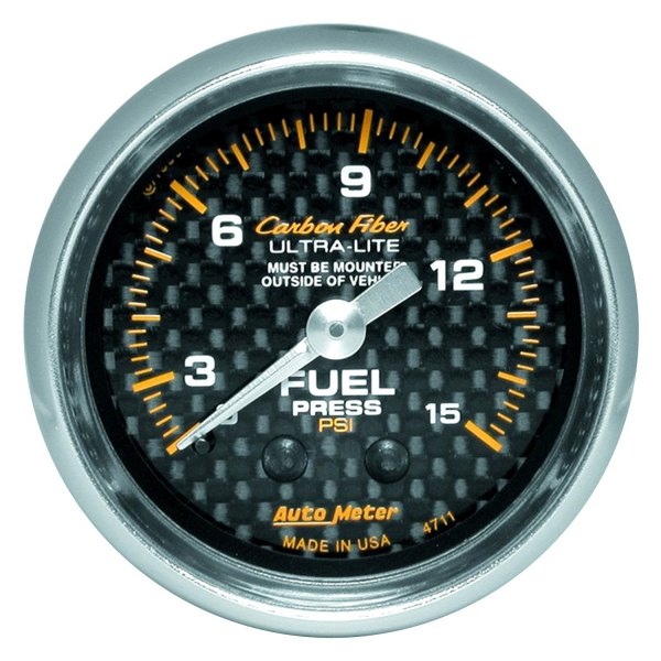 Auto Meter® - Carbon Fiber Series 2-1/16" Fuel Pressure Gauge, 0-15 PSI