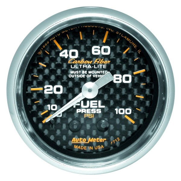 Auto Meter® - Carbon Fiber Series 2-1/16" Fuel Pressure Gauge, 0-100 PSI