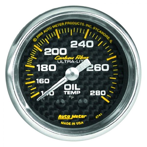 Auto Meter® - Carbon Fiber Series 2-1/16" Oil Temperature Gauge, 140-280 F