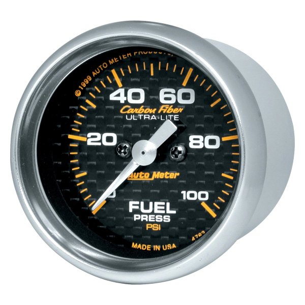 Auto Meter® - Carbon Fiber Series 2-1/16" Fuel Pressure Gauge, 0-100 PSI