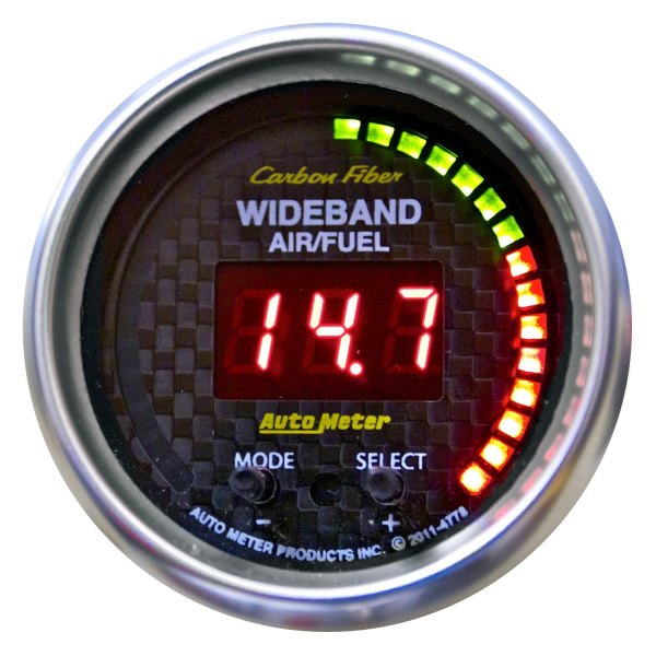 Auto Meter® - Carbon Fiber Series 2-1/16" Wideband Pro Air/Fuel Ratio Gauge, 6:1-20:1 AFR