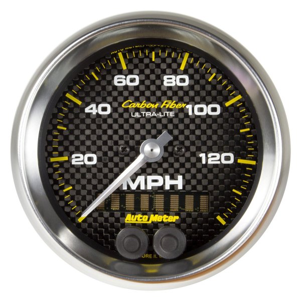 Auto Meter® - Carbon Fiber Series 3-3/8" GPS Speedometer Gauge, 0-140 MPH