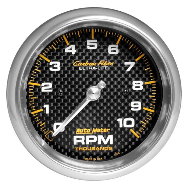 Auto Meter® - Carbon Fiber Series 3-3/8" In-Dash Tachometer Gauge, 0-10,000 RPM
