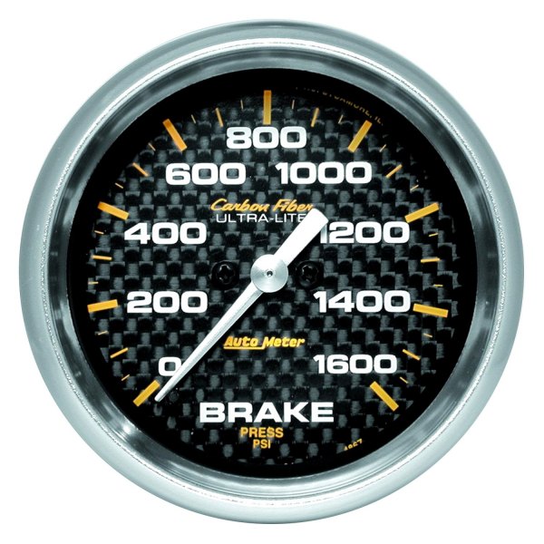 Auto Meter® - Carbon Fiber Series 2-5/8" Brake Pressure Gauge, 0-1600 PSI