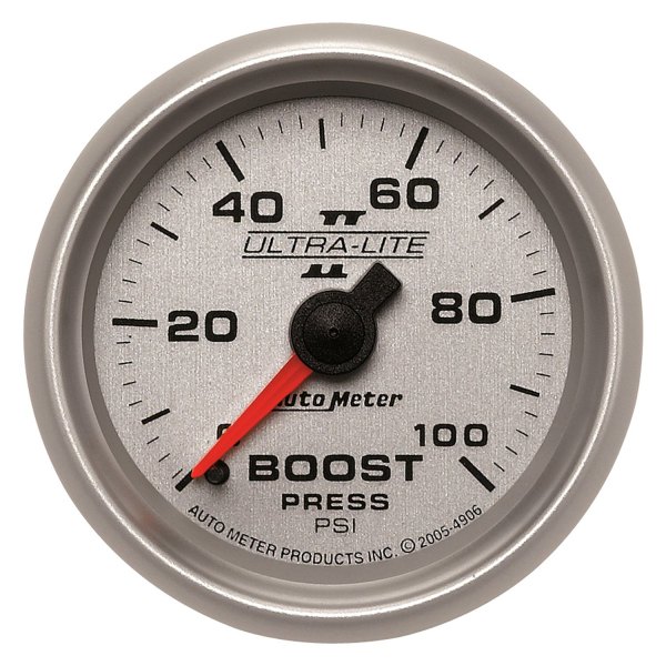 Auto Meter® - Ultra-Lite II Series 2-1/16" Boost Gauge, 0-100 PSI