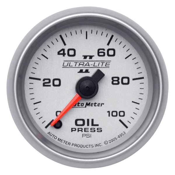 Auto Meter® - Ultra-Lite II Series 2-1/16" Oil Pressure Gauge, 0-100 PSI