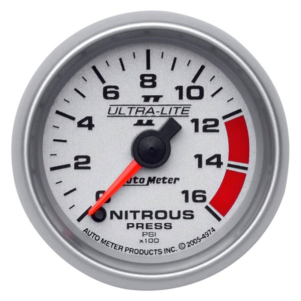 Auto Meter® - Ultra-Lite II Series 2-1/16" Nitrous Pressure Gauge, 0-1600 PSI