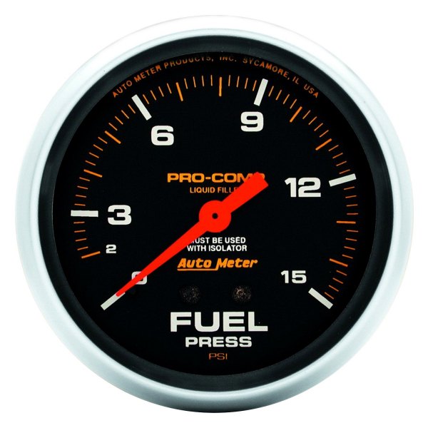 Auto Meter® - Pro-Comp Series 2-5/8" Fuel Pressure Gauge with Isolator, 0-15 PSI