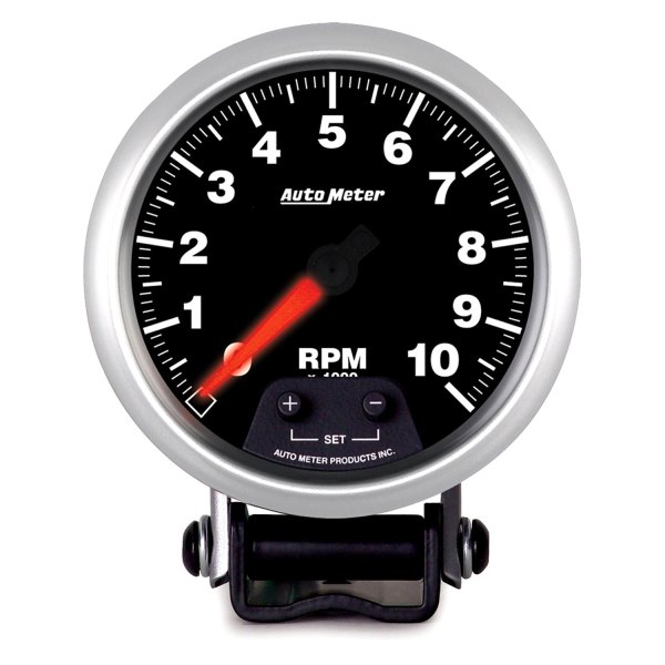 Auto Meter® - Elite Series 3-3/4" Pedestal Tachometer Gauge with Shift Light & Peak Memory, 0-10,000 RPM