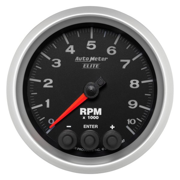 Auto Meter® - Elite Series 3-3/8" In-Dash Tachometer Gauge with Shift Light & Peak Memory, 0-10,000 RPM