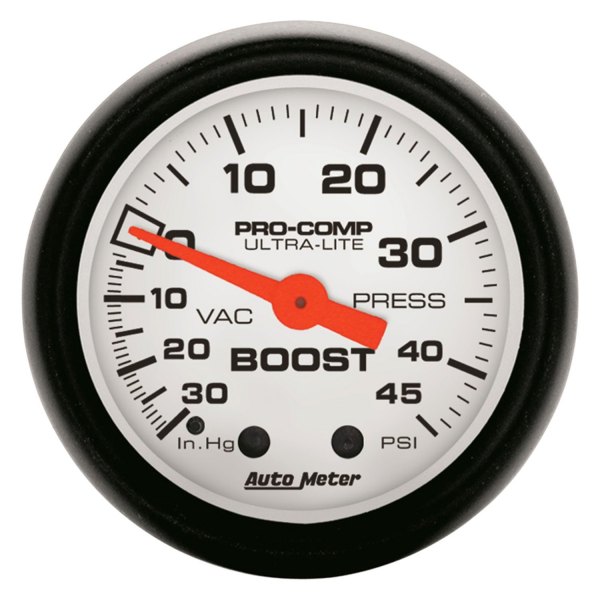 Auto Meter® - Phantom Series 2-1/16" Boost/Vacuum Gauge, 30 In Hg/45 PSI