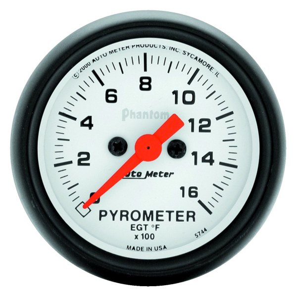 Auto Meter® - Phantom Series 2-1/16" EGT Pyrometer Gauge, 0-1600 F