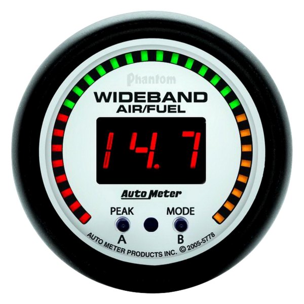 Auto Meter® - Phantom Series 2-1/16" Wideband Pro Air/Fuel Ratio Gauge, 6:1-20:1 AFR