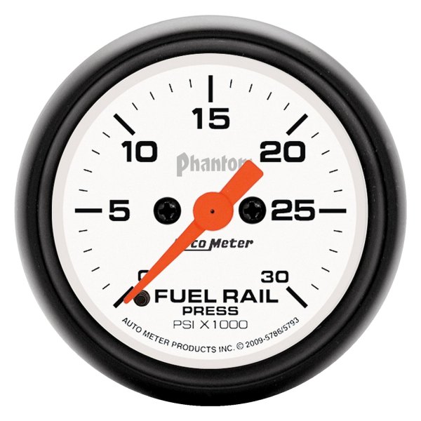 Auto Meter® - Phantom Series 2-1/16" Fuel Rail Pressure Gauge, 0-30K PSI
