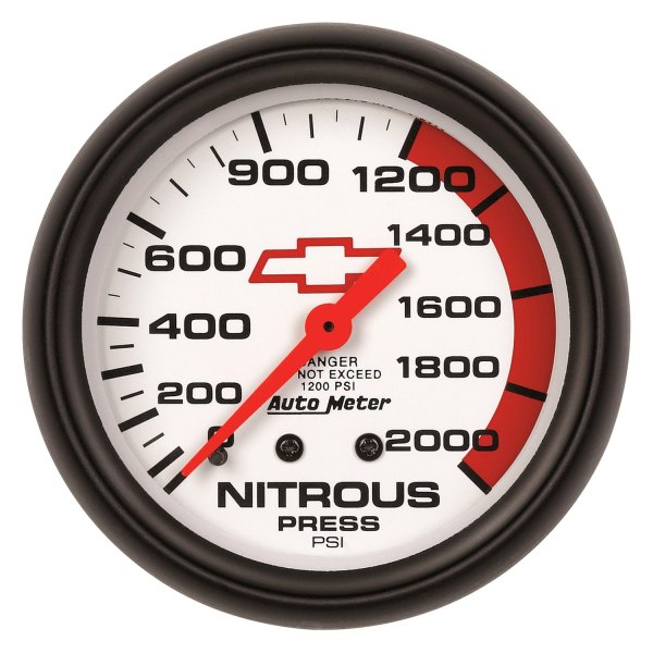 Auto Meter® - GM White Series 2-5/8" Nitrous Pressure Gauge, 0-2000 PSI