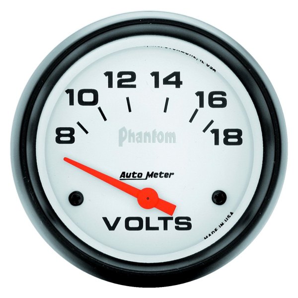 Auto Meter® - Phantom Series 2-5/8" Voltmeter Gauge, 8-18V