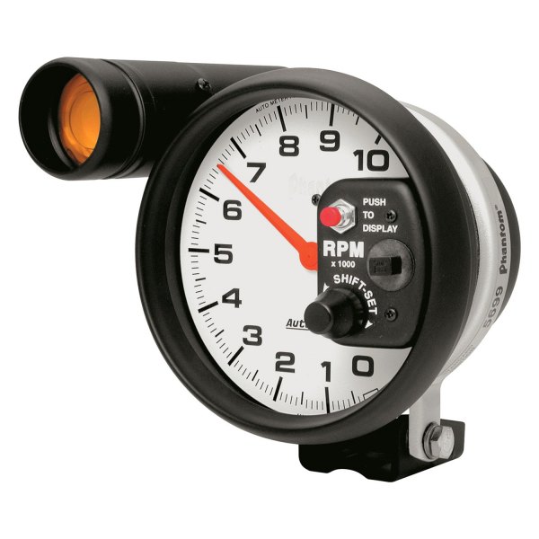 Auto Meter® - Phantom Series 5" Pedestal Tachometer Gauge with External Shift-Lite, 0-10,000 RPM