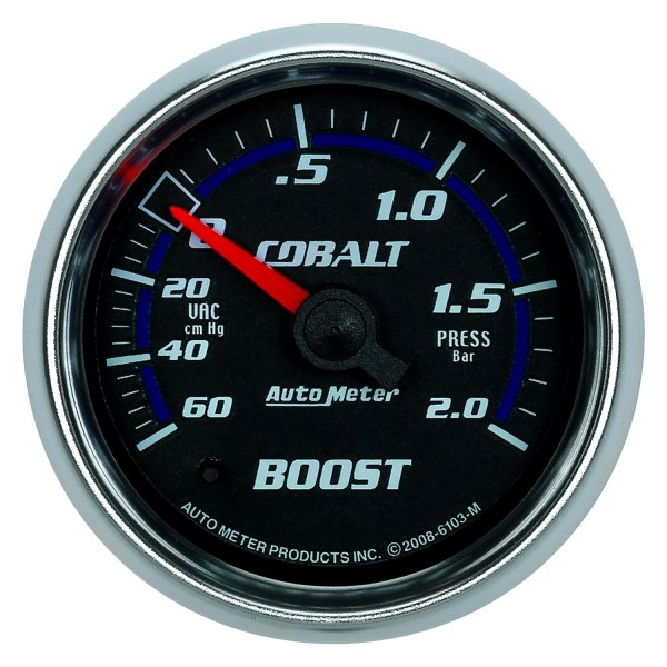 Auto Meter® - Cobalt Series 2-1/16" Boost/Vacuum Gauge, 60 CM/HG-2.0 BARS