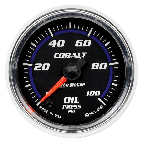Auto Meter® - Cobalt Series 2-1/16" Oil Pressure Gauge, 0-100 PSI