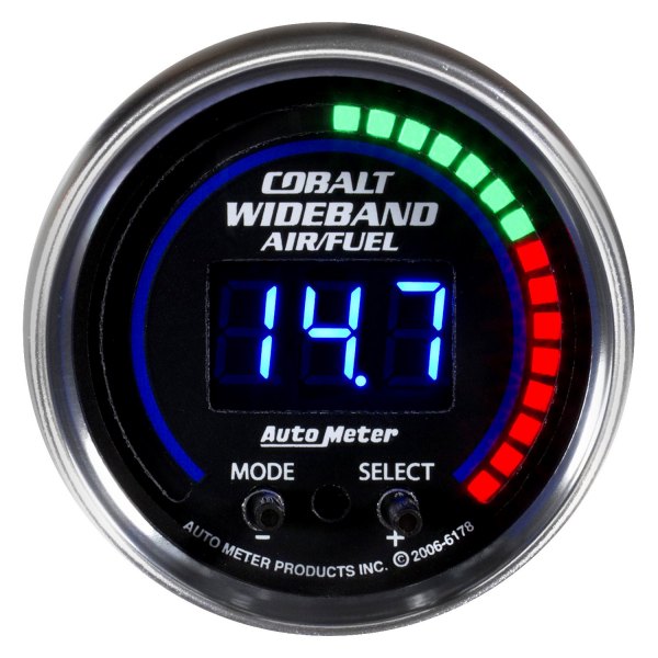 Auto Meter® - Cobalt Digital Series 2-1/16" Wideband Pro Plus Air/Fuel Ratio Gauge, 6:1-20:1 AFR