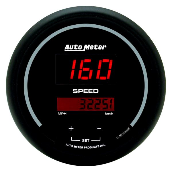 Auto Meter® - Sport-Comp Digital Series 3-3/8" Speedometer Gauge, 0-260 MPH / 0-260 KM/H