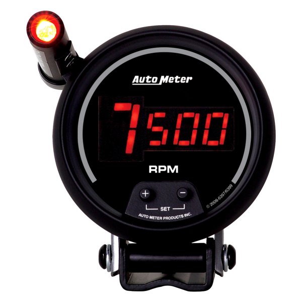 Auto Meter® - Sport-Comp Digital Series 3-3/4" Pedestal Tachometer Gauge with External Quick-Lite, 0-10,000 RPM