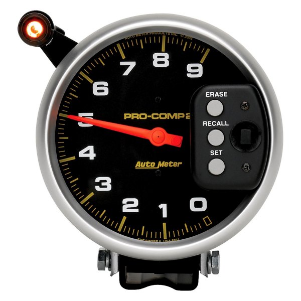 Auto Meter® - Pro-Comp Series 5" Pedestal Tachometer Gauge with Quick Lite & Peak Memory, 0-9,000 RPM