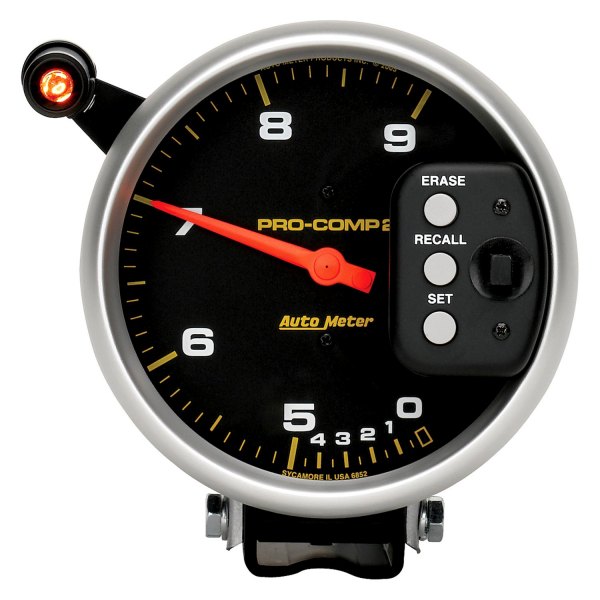 Auto Meter® - Pro-Comp Series 5" Pedestal Tachometer Gauge with Quick Lite & Peak Memory & Dual Range, 0-9,000 RPM